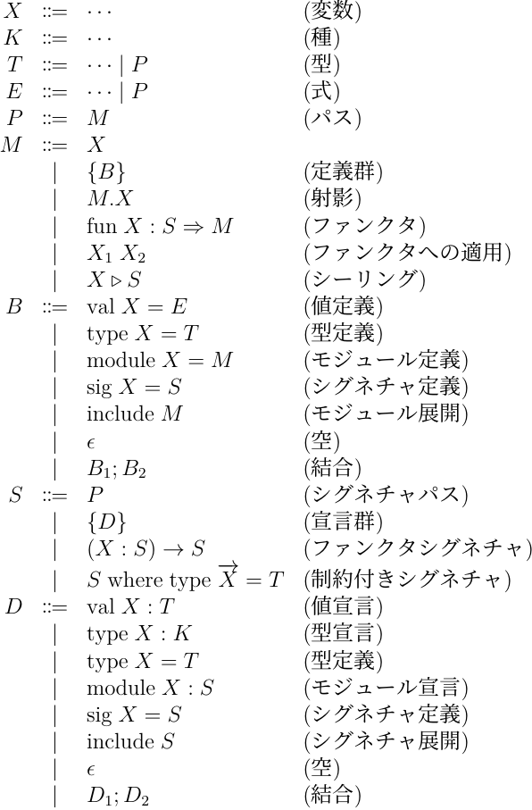 ML モジュールの構文